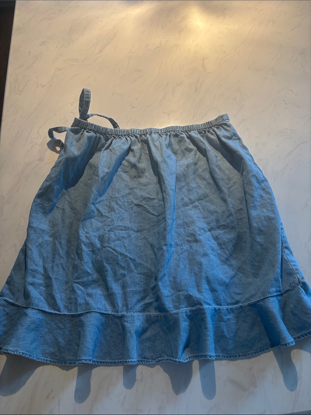 J. Crew Light Blue Denim Ruffle Wrap Skirt - Picture 4 of 4